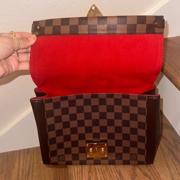 ‼️RARE❤️Louis Vuitton Damier Ebene shoulder bag studded LV handbag LV trunk bag - Picture 5 of 17